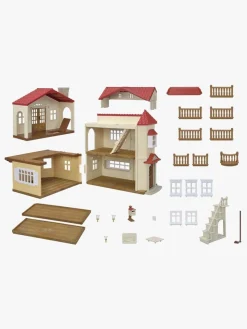 Sylvanian Families Red Roof Country Home Dukkehus Hemmeligt Legeværelse På Loftet