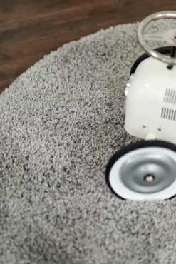 Teddy Gulvtæppe Rund 120, Silver