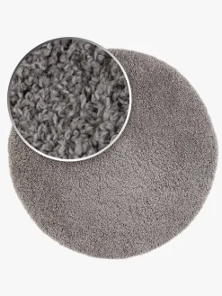 Teddy Gulvtæppe Rund 120, Silver