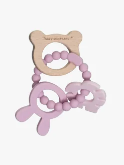 Teddykompaniet Silikone & træ Bidering, Foggy Pink