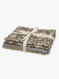 That's Mine Bora Tæppe/ Stofble i Musselin 3-pak, Flora Bunnies Rose Taupe