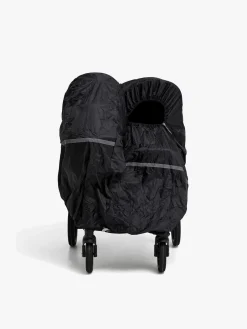 Tiny Travel Dobbelt Regnslag Søskendevogn, Sort