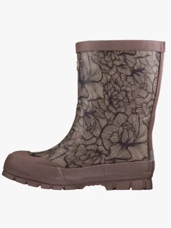 Viking Jolly Thermo Print Forede Gummistøvler, Dusty Pink/Cream