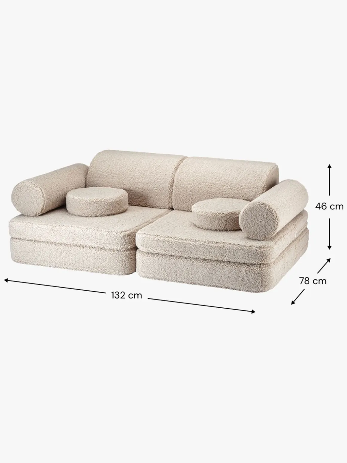 Wigiwama Play Bygbar Sofa 272x156 cm, Biscuit