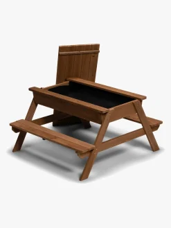 Woodlii Picnicbord med Sandkasse + Låg, Brun