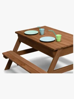Woodlii Picnicbord med Sandkasse + Låg, Brun